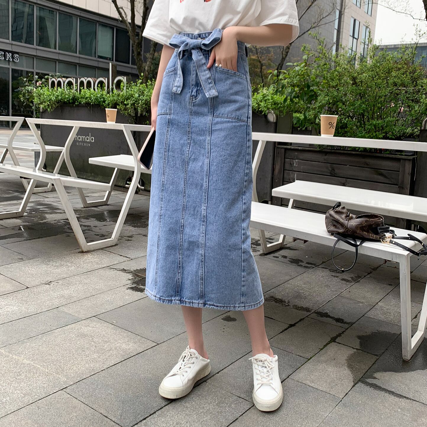 ウェストレーススカート スプリングサマースタイルAラインロング 春物 夏物 6Du_Shop_Women67277598619