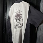 Harley-Davidson 半袖ワークシャツ　刺繍　ツートンカラー　ハーレーダビッドソン