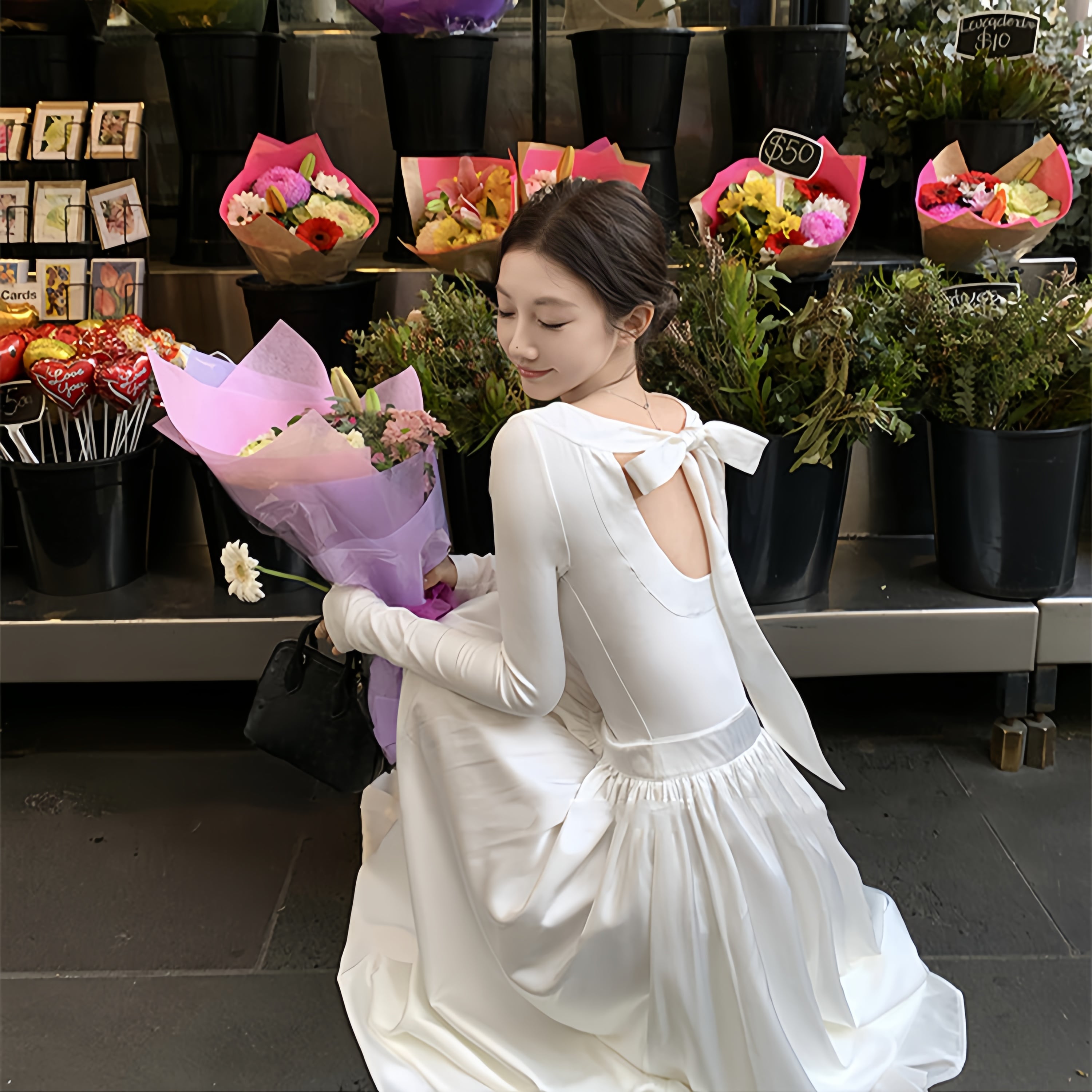 【みみ】美品✨ ボールジィ ノースリーブ バックリボン ロングワンピース みみ】美品✨ ボールジィ ノースリーブ バックリボン ロング