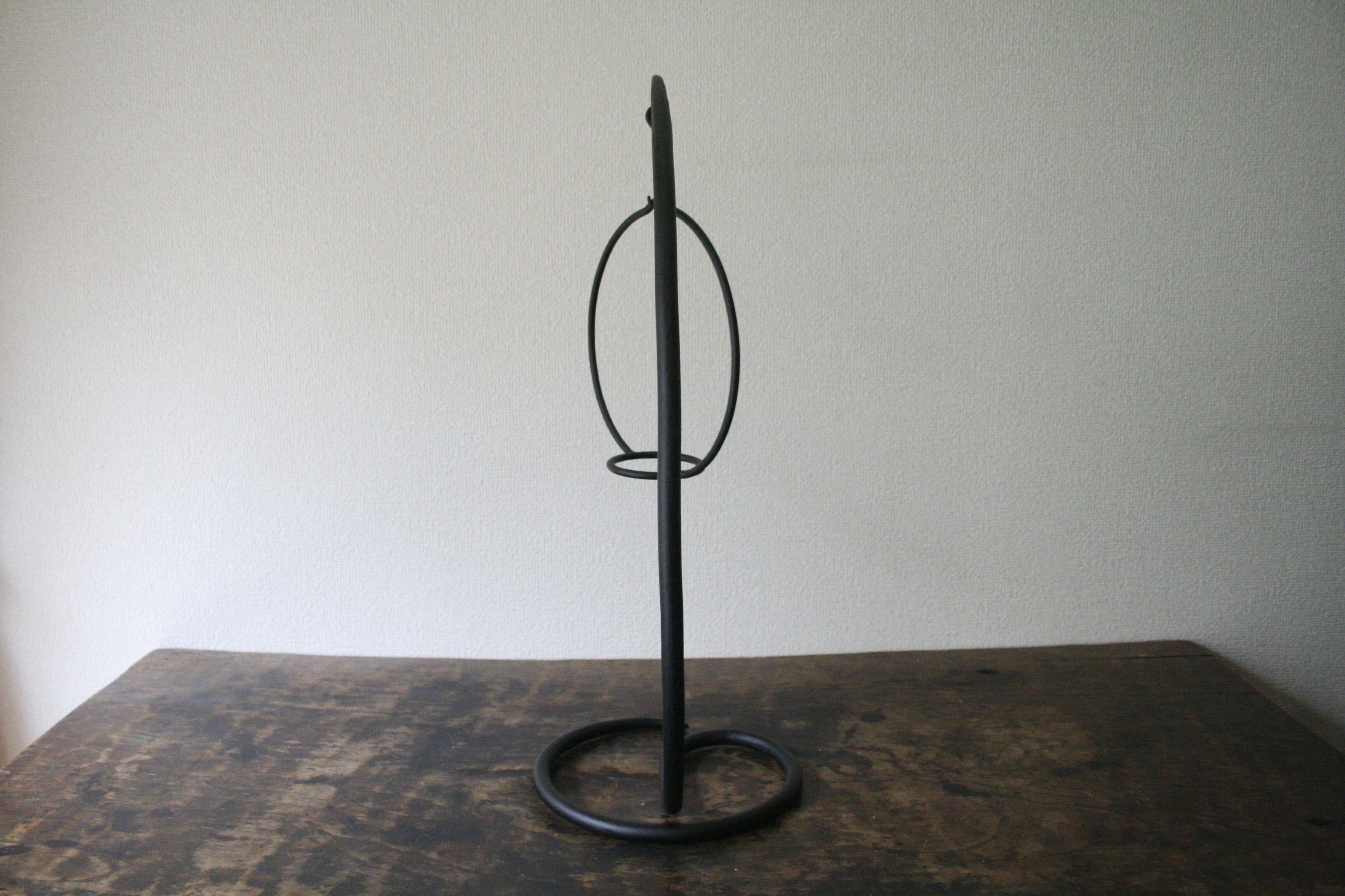 鉄器(高さ50cm)ゆらり円 (花器ガラス18cm x1付） | TSUNE;田中恒子の器