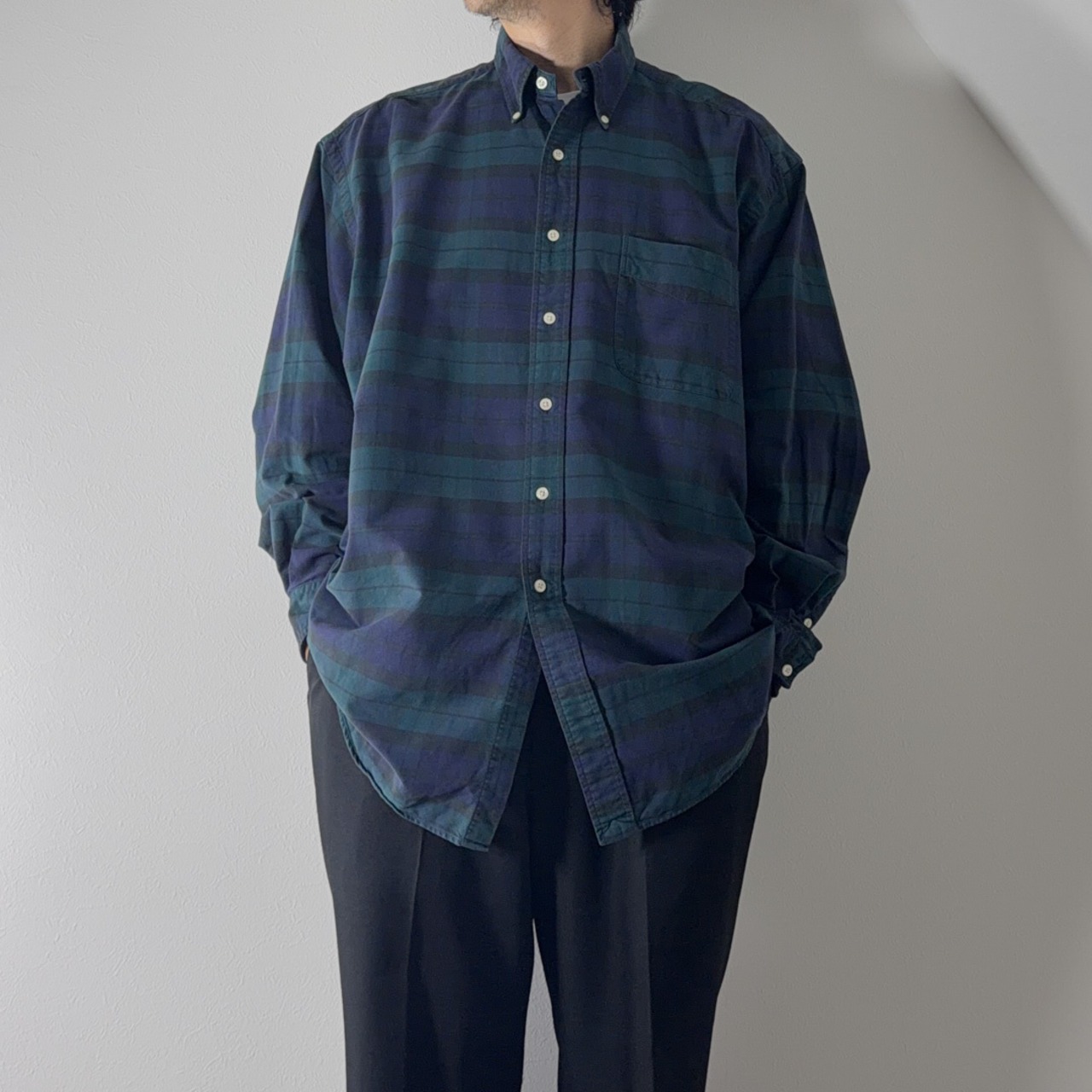 90s Ralph Lauren black watch shirt "The Big Oxford" [L] 古着 - 15