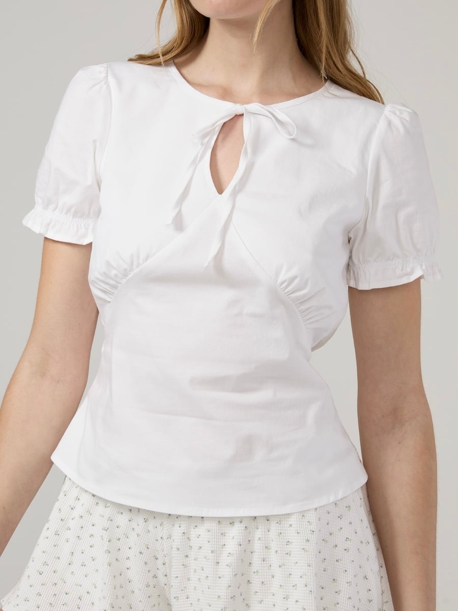 GLOWNY] LILY PUFF BLOUSE TOP (WHITE) 正規品 韓国ブランド 韓国通販