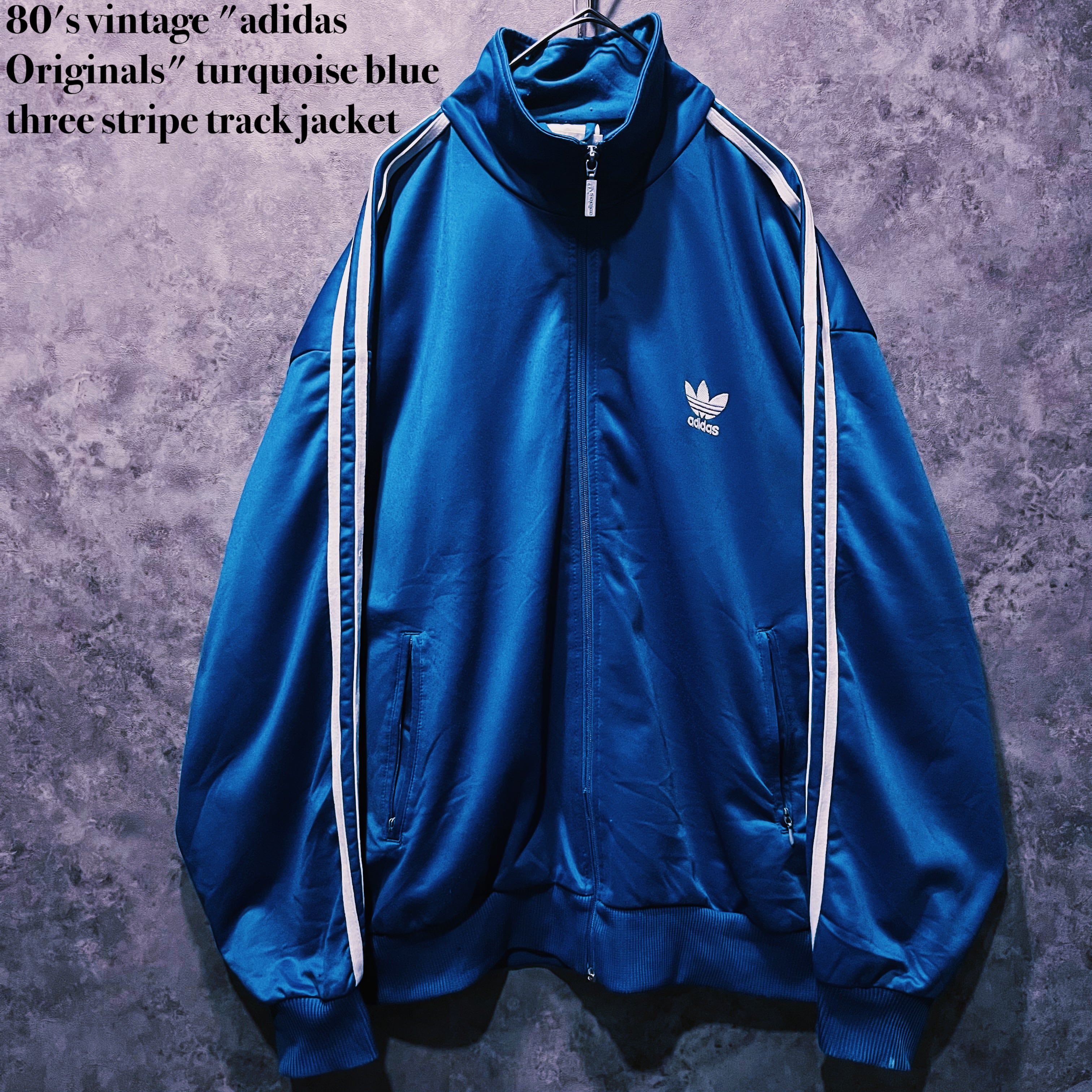 Preference Premonition importere 80's vintage "adidas Originals" turquoise blue three stripe track jacket |  ayne