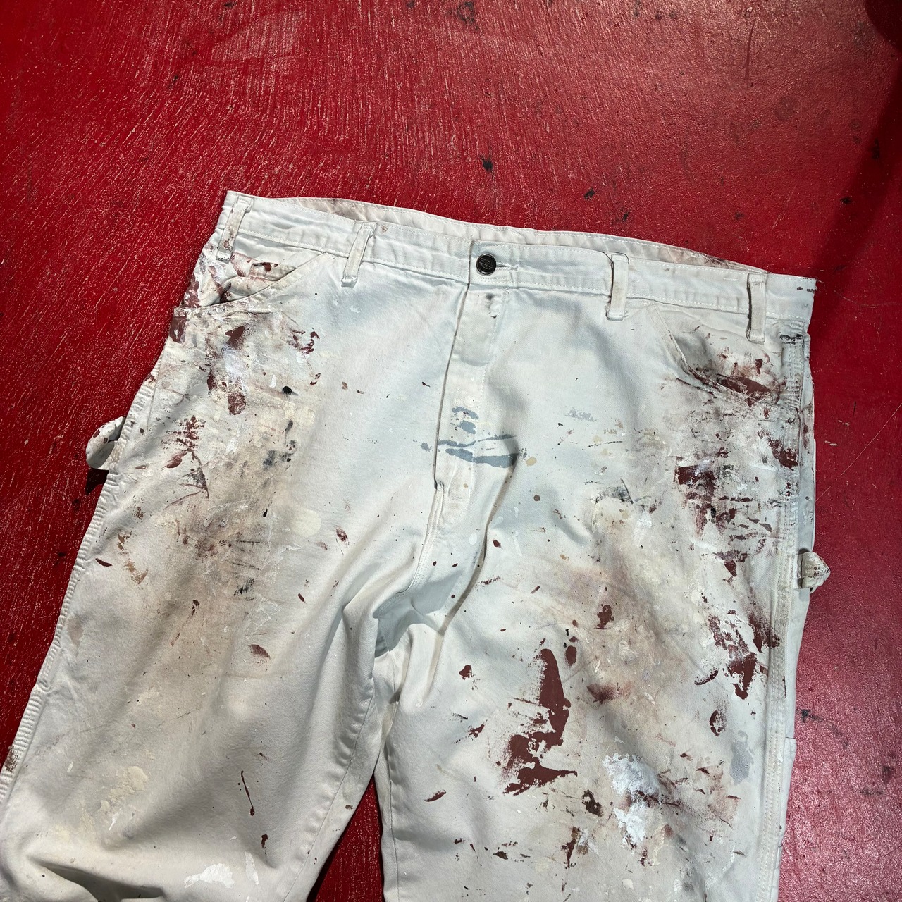 Dickies ペインターパンツ 白 リアルワーク W42極太