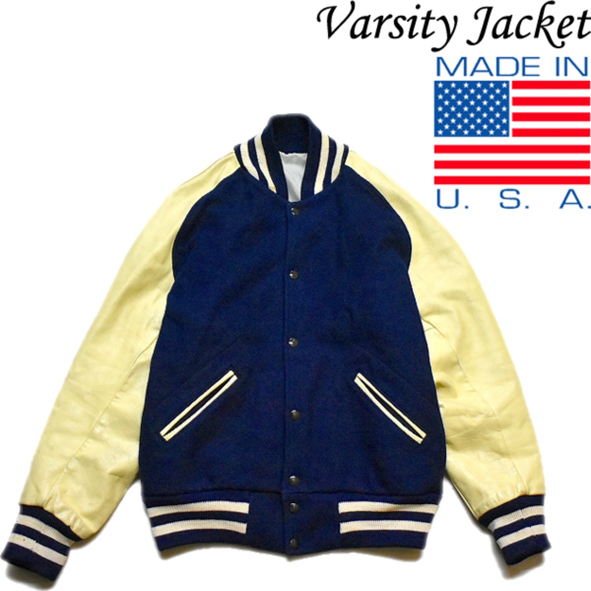 1点物◇USA製ビンテージ80sウールスタジャン古着メンズ42レディースOK  