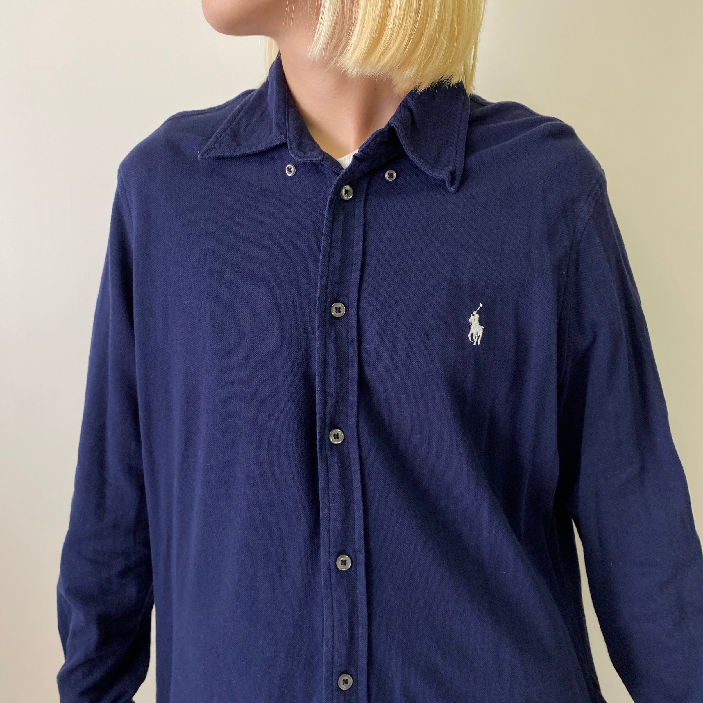 ラルフローレン　レディース　ポロシャツ　長袖　ネイビー　XL ラルフローレン レディース ポロシャツ 長袖 ネイビー XL Ralph Lauren