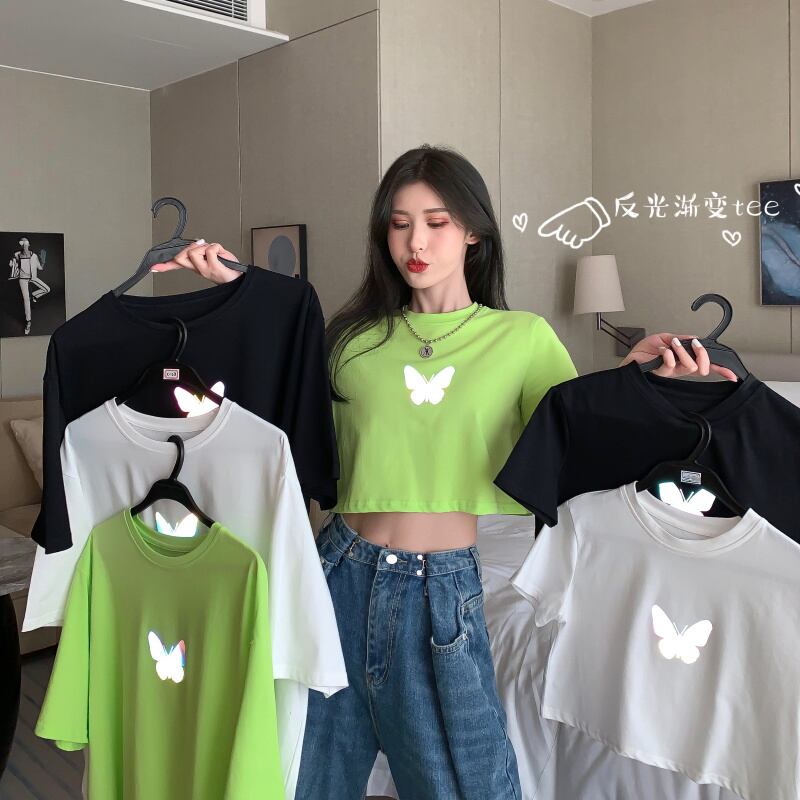 レッドショートTシャツ サマールーズ薄手トップス 夏物 ドラファッションホール54356803472