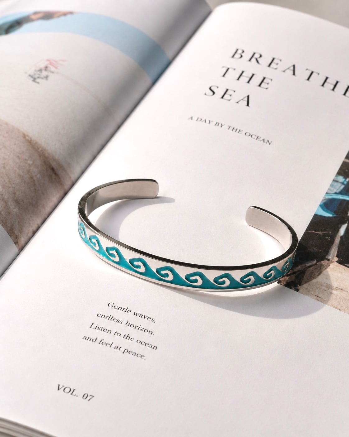 ❗️再入荷決定❗️S.Steel Water wave bangle ~Lanikai blue ~