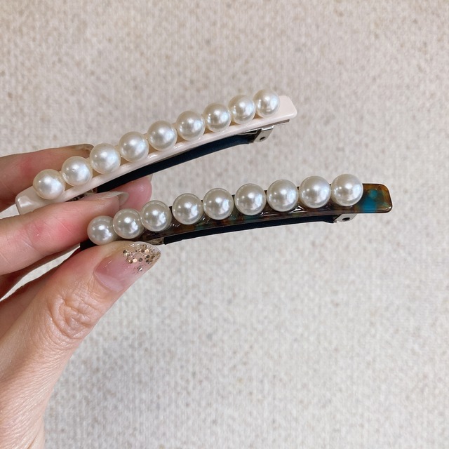 【ヘアアクセサリー】パールバレッタ2color