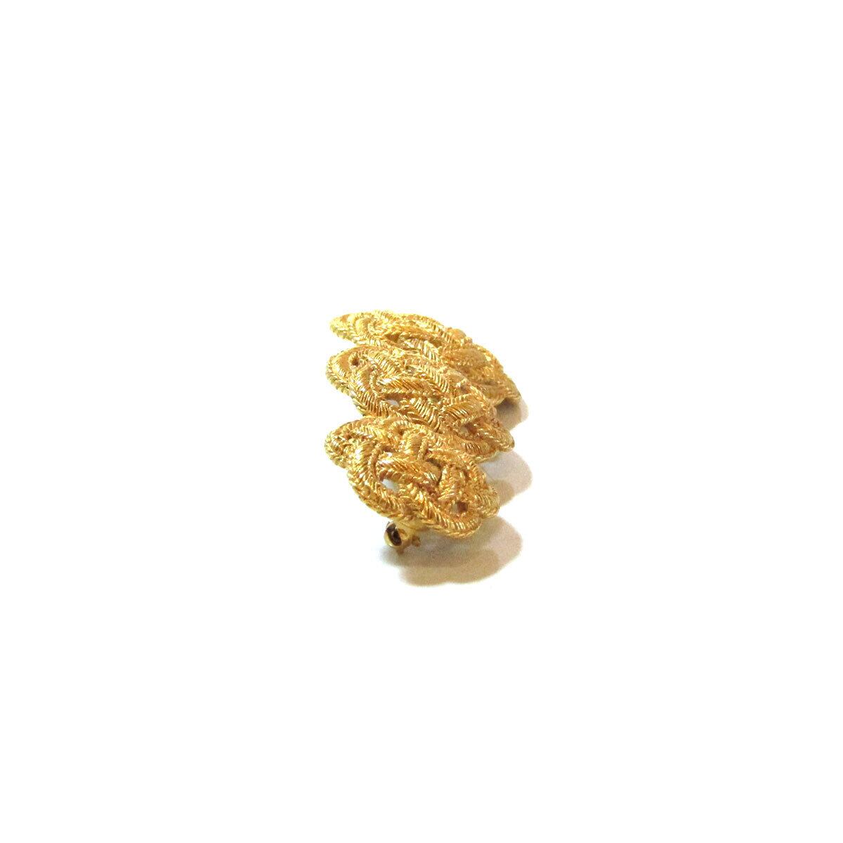 【長期保管品】ungar ウンガロ ビンテージブローチ フランス 80s Emanuel Ungaro PARIS vintage gold tone braid brooch | PANIC