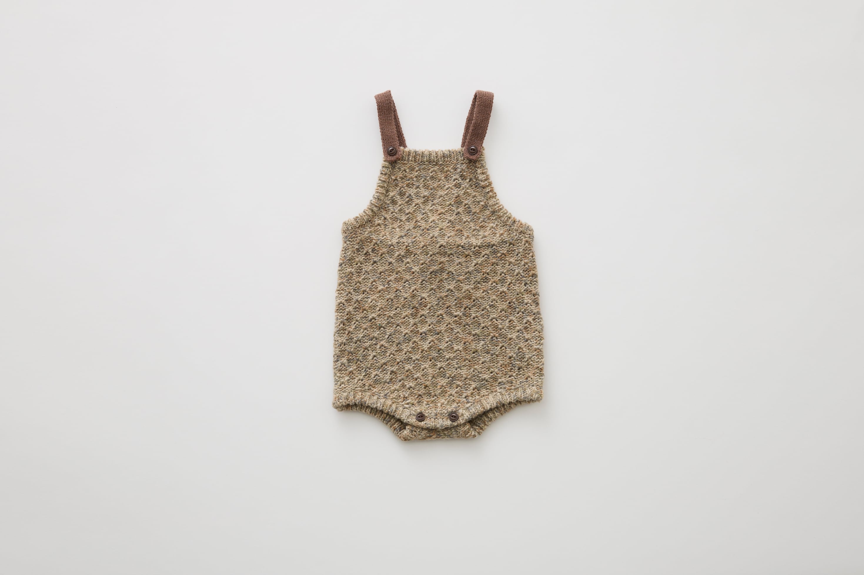 eLfinFolk(エルフィンフォルク)/ Nep Yarn Knit Rompers / brown / 80cm