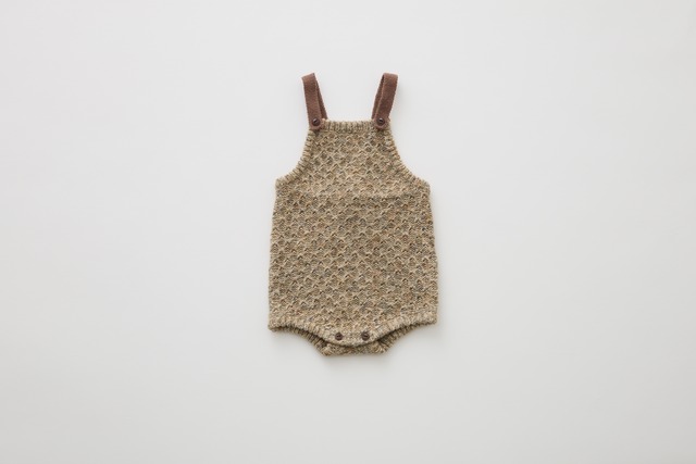 eLfinFolk(エルフィンフォルク)/ Nep Yarn Knit Rompers / brown / 80cm