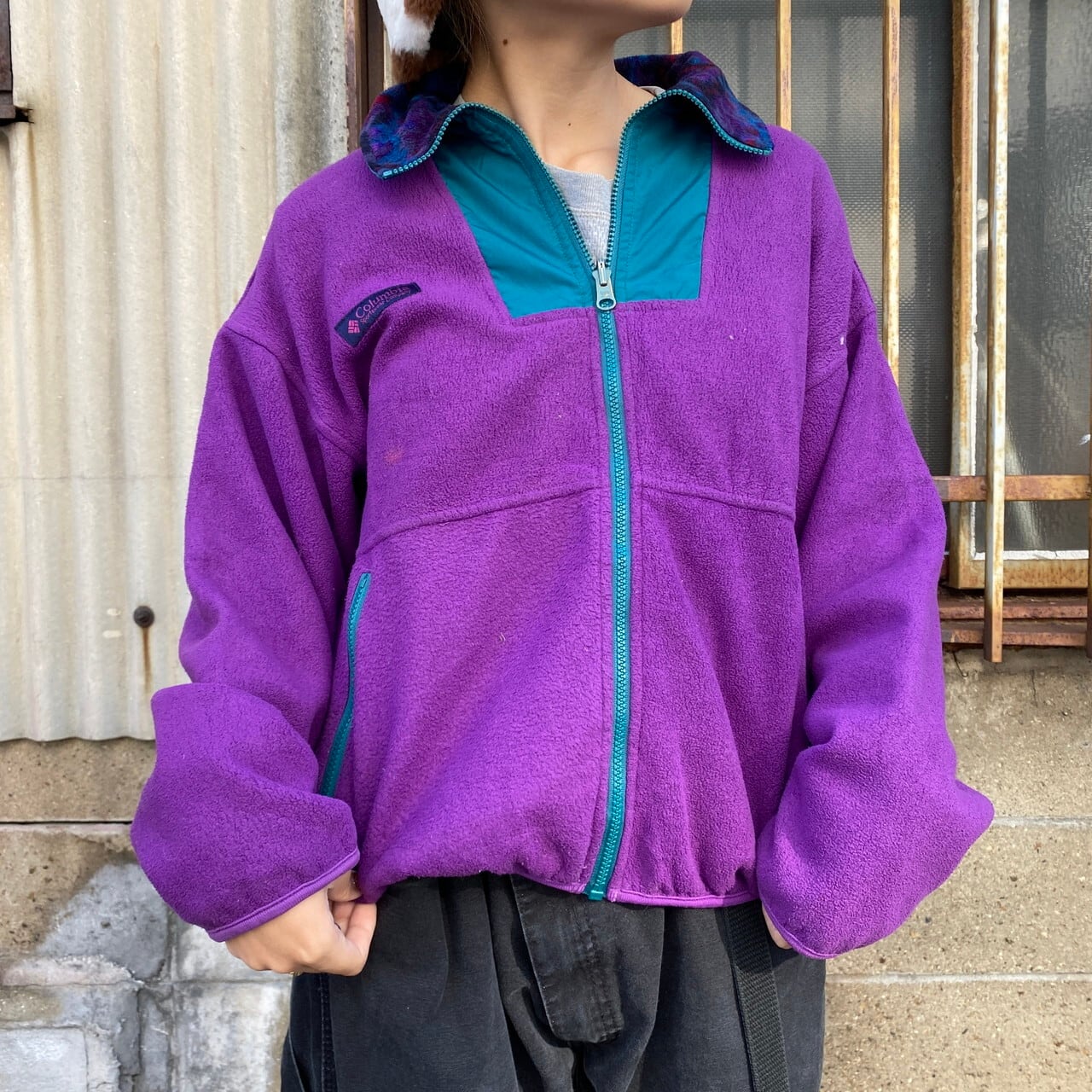 90s columbia ナイロンフリース　ジャケット