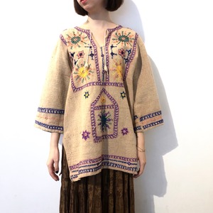 Vintage Embroidered Tunic Blouse / メキシコ刺繍ブラウストップス