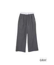 ストライプウエストレイヤードスラックス (GRAY)　CQ-47022