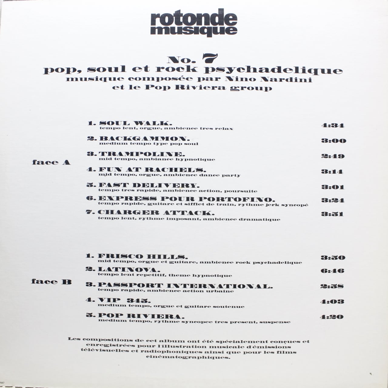 Nino Nardini  / No. 7 Pop, Soul Et Rock Psychadelique [RM7] - 画像2