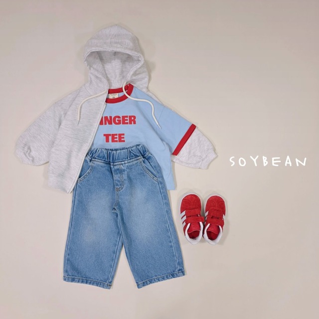 《送料無料》予約:リンガー七分袖T【soybean】※ジュニアサイズ