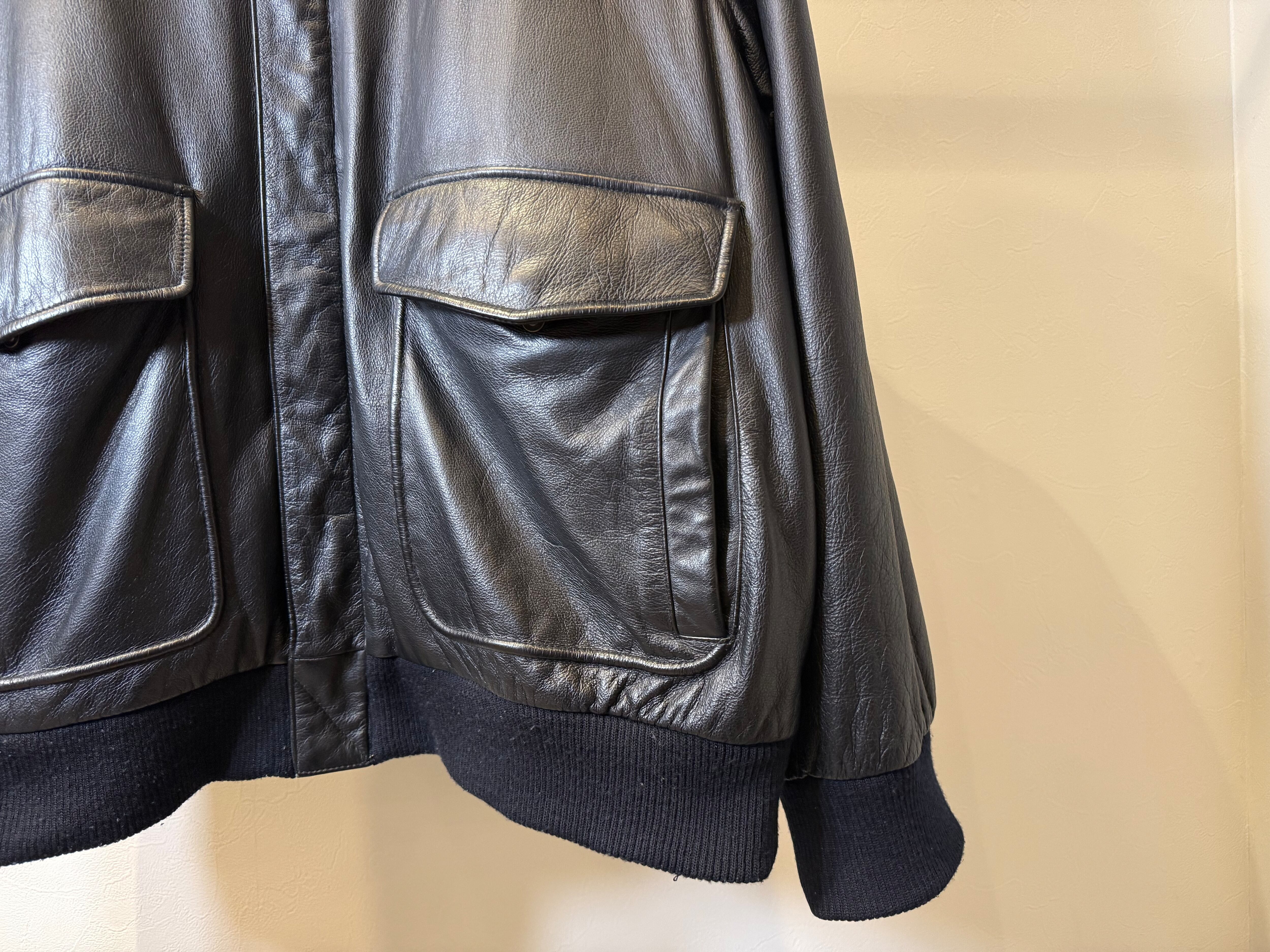 Croft&Barrow レザージャケット　Damagedone ダメージドーン croft&barrow Leather Bomber jacket フライトジャケット型のレザー