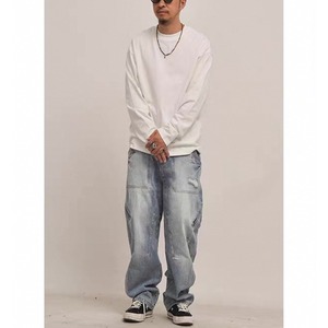 Vintage work style denim pants 1145