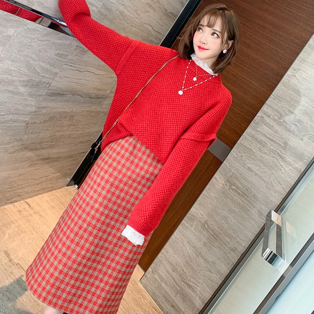 レースルーズニットセーター ウィンター 冬物 ステッチ MIUCO43766146230