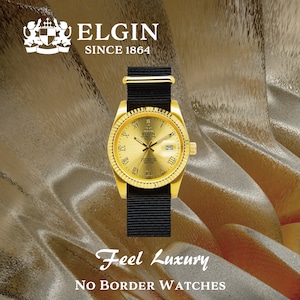 エルジン　男女兼用のフォーマルな腕時計｜DI008BK