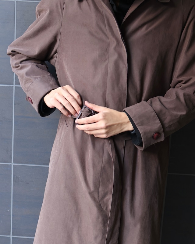 Fly front bal collar coat