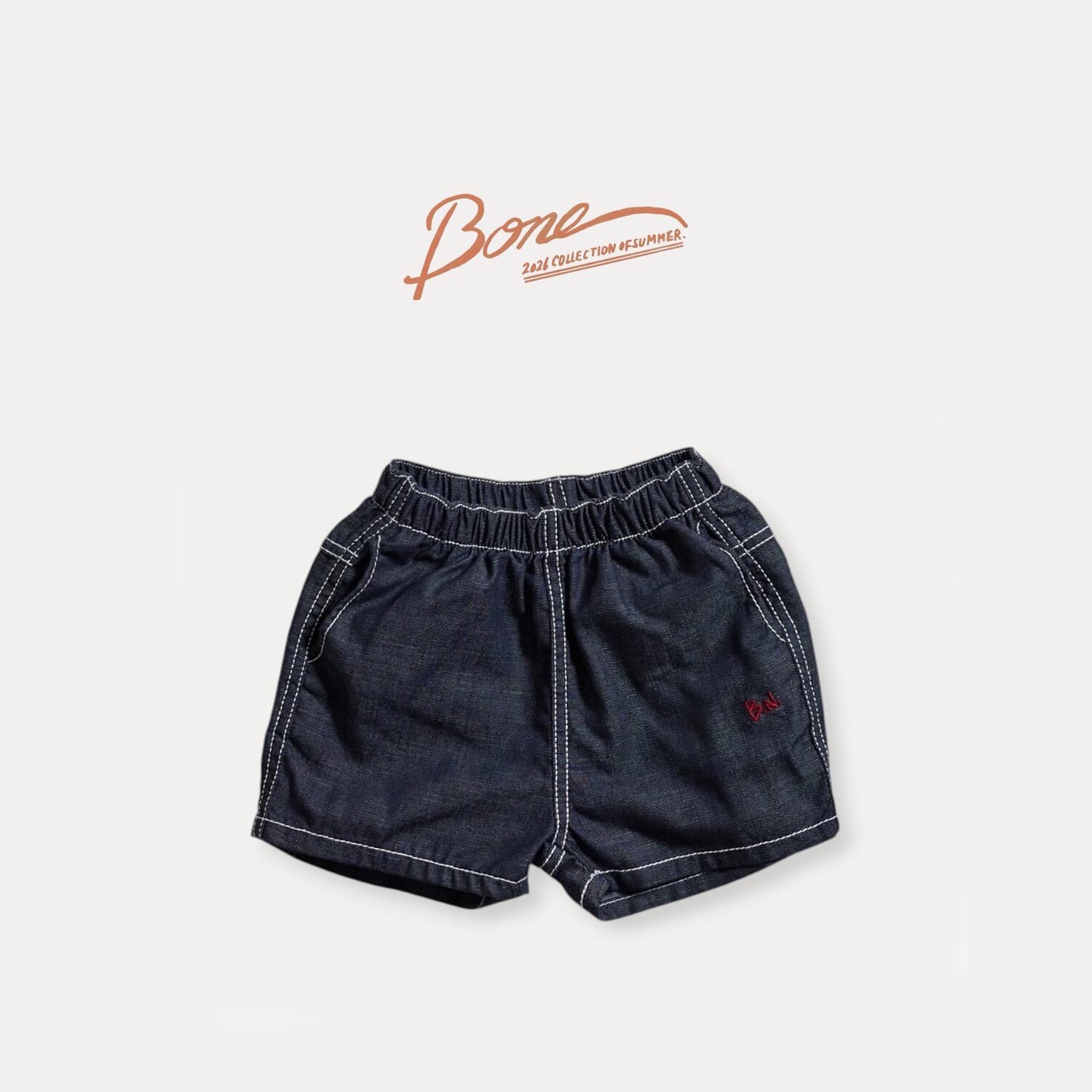 stitch non-faced denim shorts【BONEOUNE】※7月中旬〜下旬発送予定