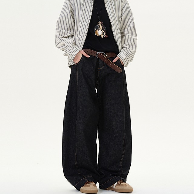 MADWITCH暗黒色ワイドレッグデニムパンツ