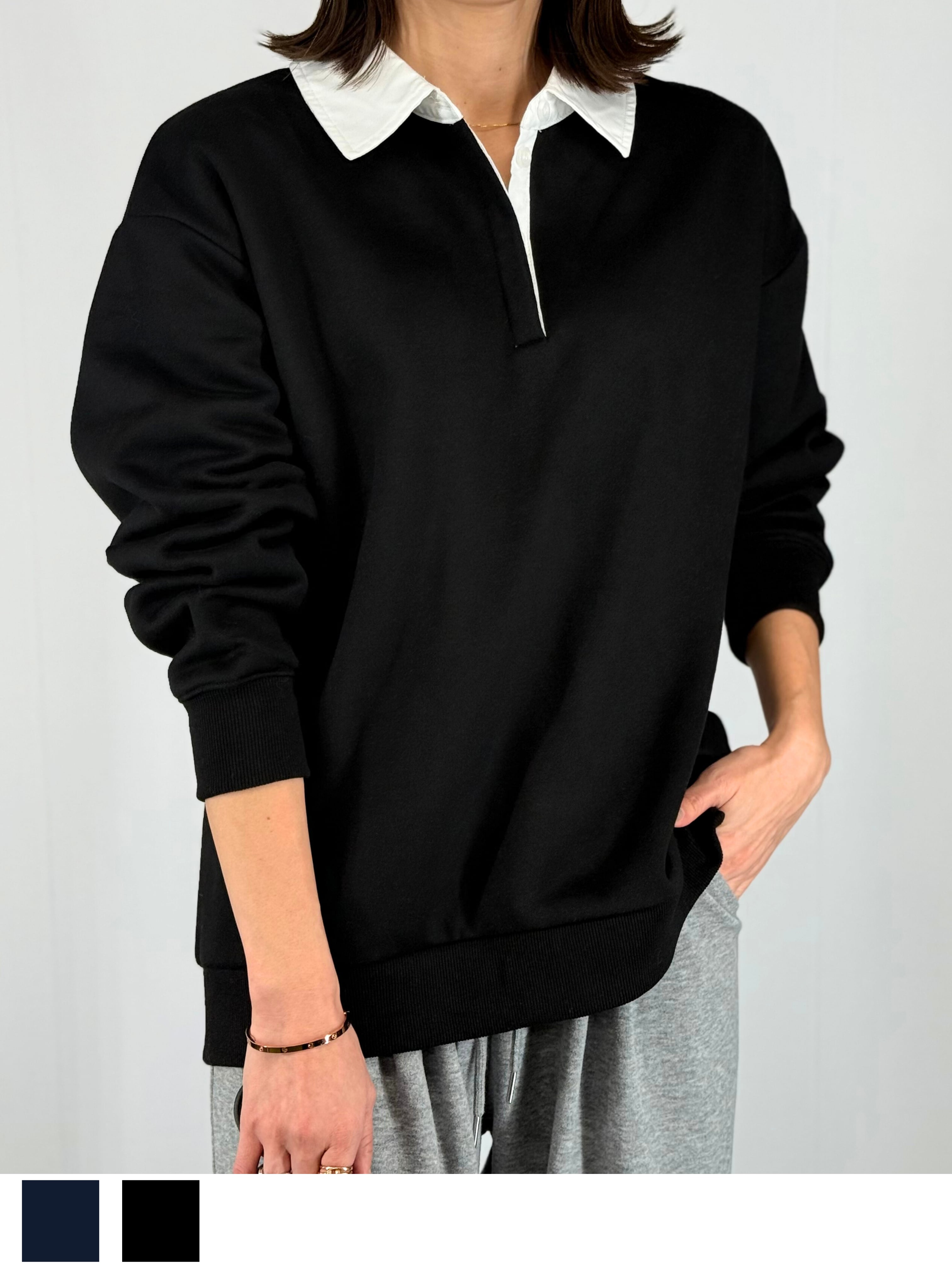 裏起毛ポロスウェット