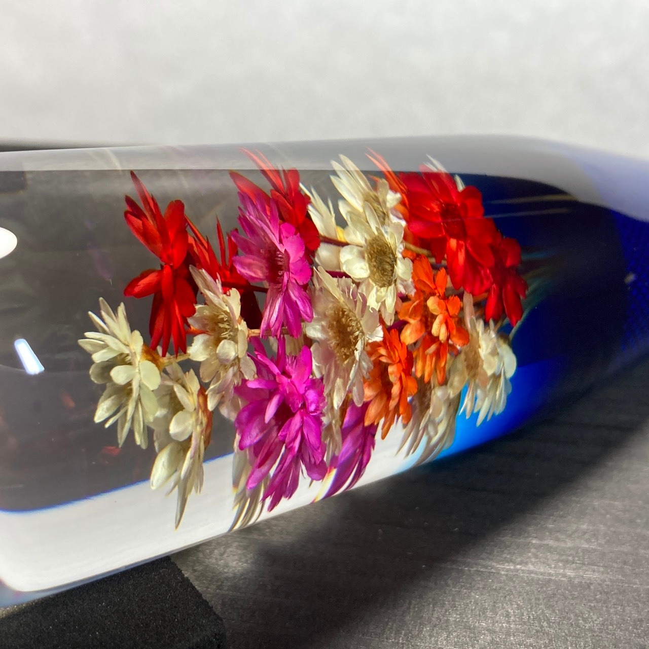 水中花シフトノブ　【特極-Tokugyoku-青】　140㎜　【送料無料】