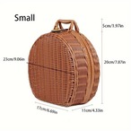 かごバッグ　ピクニックバスケット　Sサイズ　小さい　ミニ　収納　ランチバッグ　小物入れ　籠　ナチュラル　シンプル　編み籠　贈り物　旅行　寝室