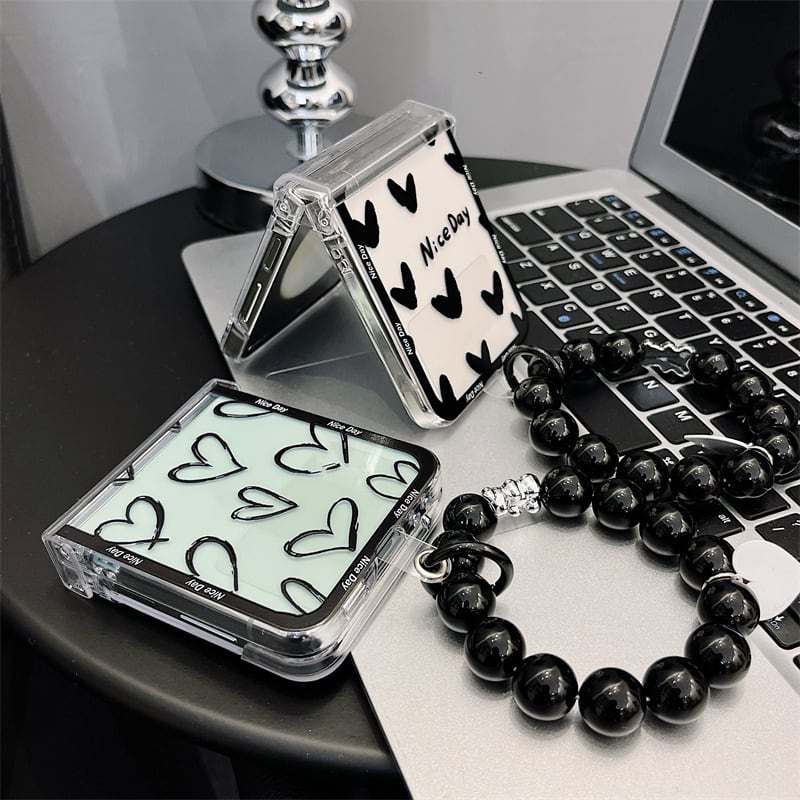 折り畳み式】Galaxy Z Flip5ケース Flip4 Flip3カバー ストラップ付き