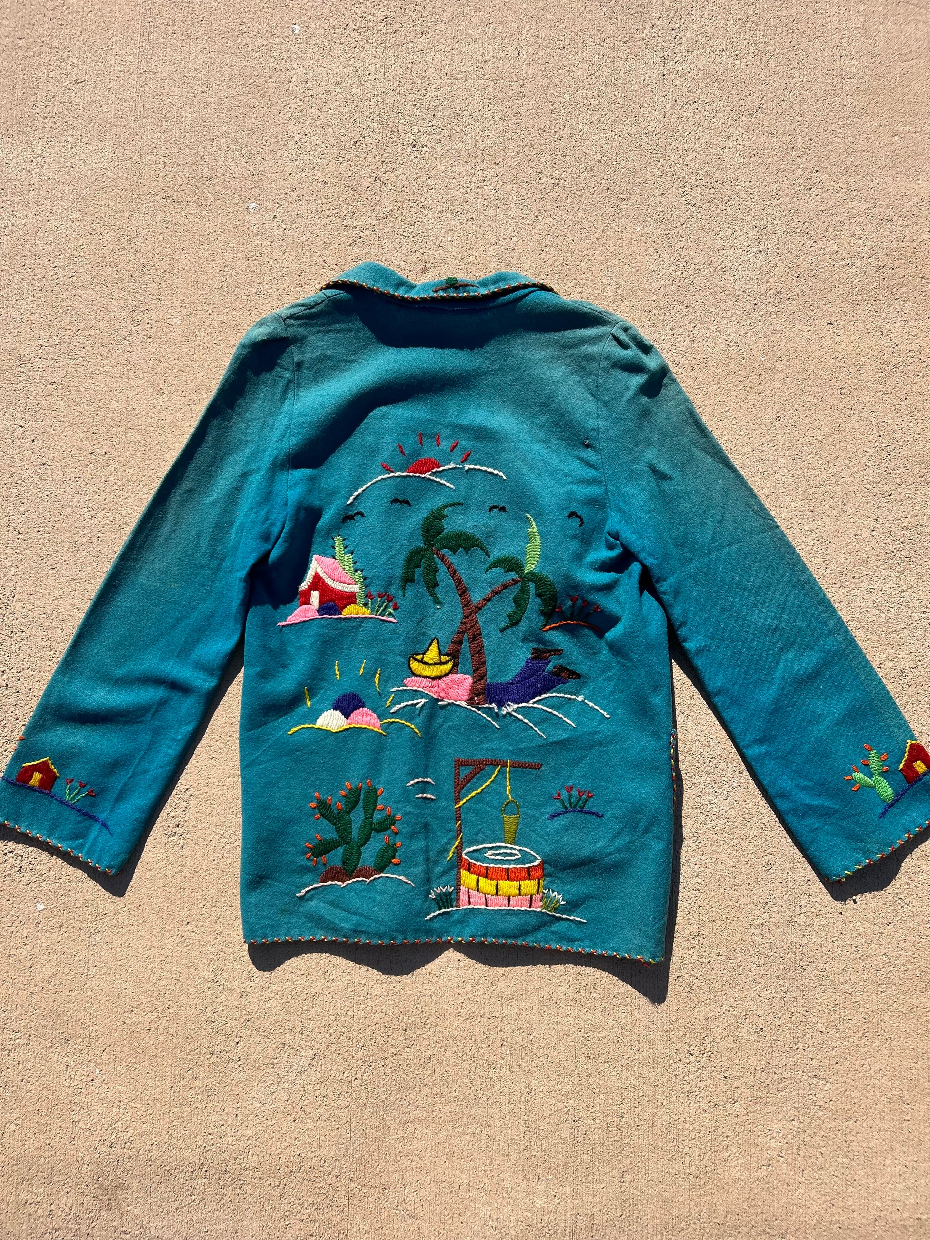 Vintage Mexican Turquoise Blue Jacket / ヴィンテージ