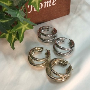 3chain ring pierce　韓国　ピアス　ファッション　小物　個性