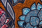 マーメイドスカート 花 ブラウン×ブルー×パープル（日本縫製）｜ アフリカンプリント アフリカンファブリック アフリカンバティック パーニュ キテンゲ アフリカ布 ガーナ布 エスニック レディース 女性