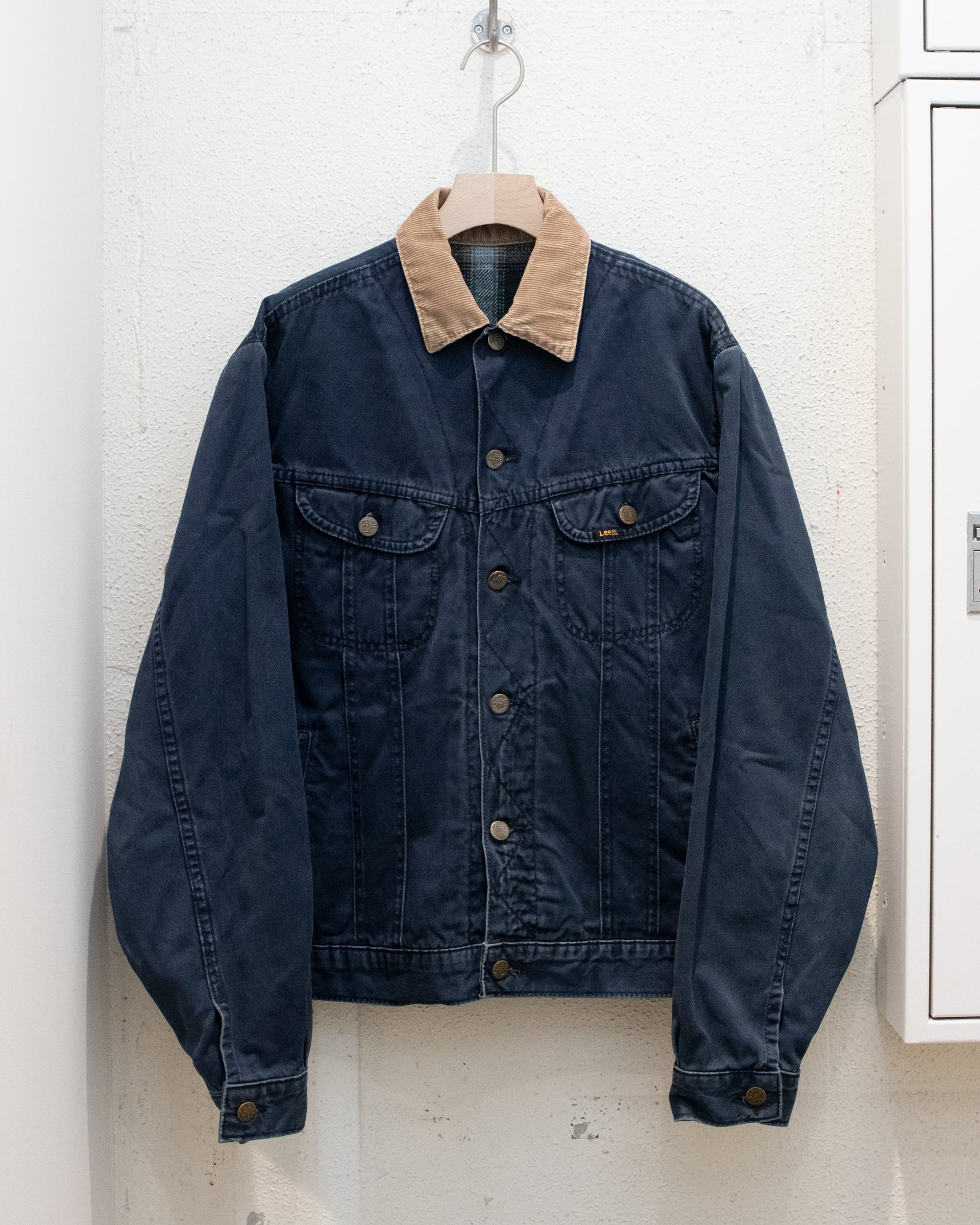 Lee リー ロングL チンストラップ デニムカバーオール 濃紺 40インチ
