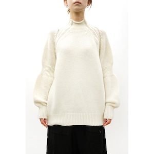 [Nomàt] (ノマット) 2022AW N-K-02 High-necked sweater (White)