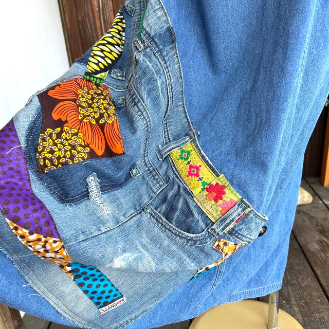 リメイクデニムサロペットスカート