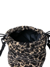 Corduroy Leopard Drawstring Bag