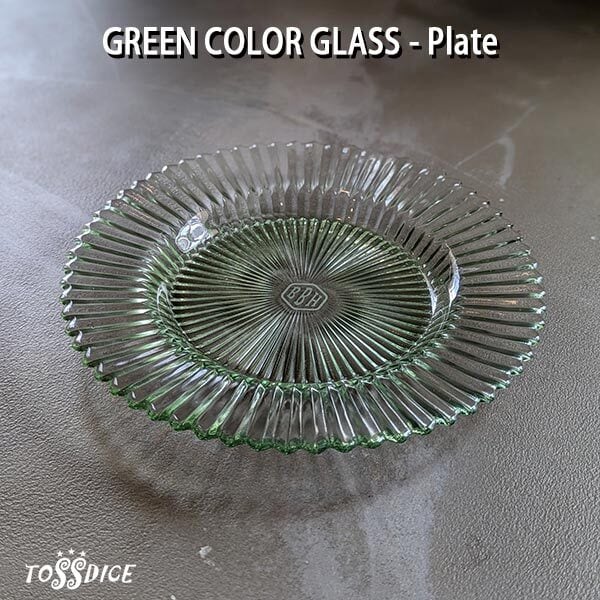 オールド・バカラ レアカラー スクエア型 グリーン金彩トレー センター