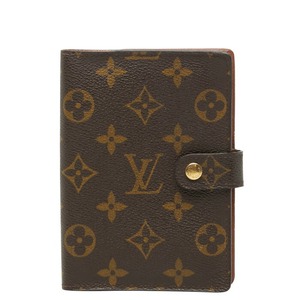 ルイ ヴィトン モノグラム アジェンダPM 手帳カバー R20005 ブラウン PVC レザー レディース LOUIS VUITTON 【中古】