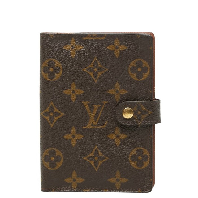 ルイ ヴィトン モノグラム アジェンダPM 手帳カバー R20005 ブラウン PVC レザー レディース LOUIS VUITTON 【中古】