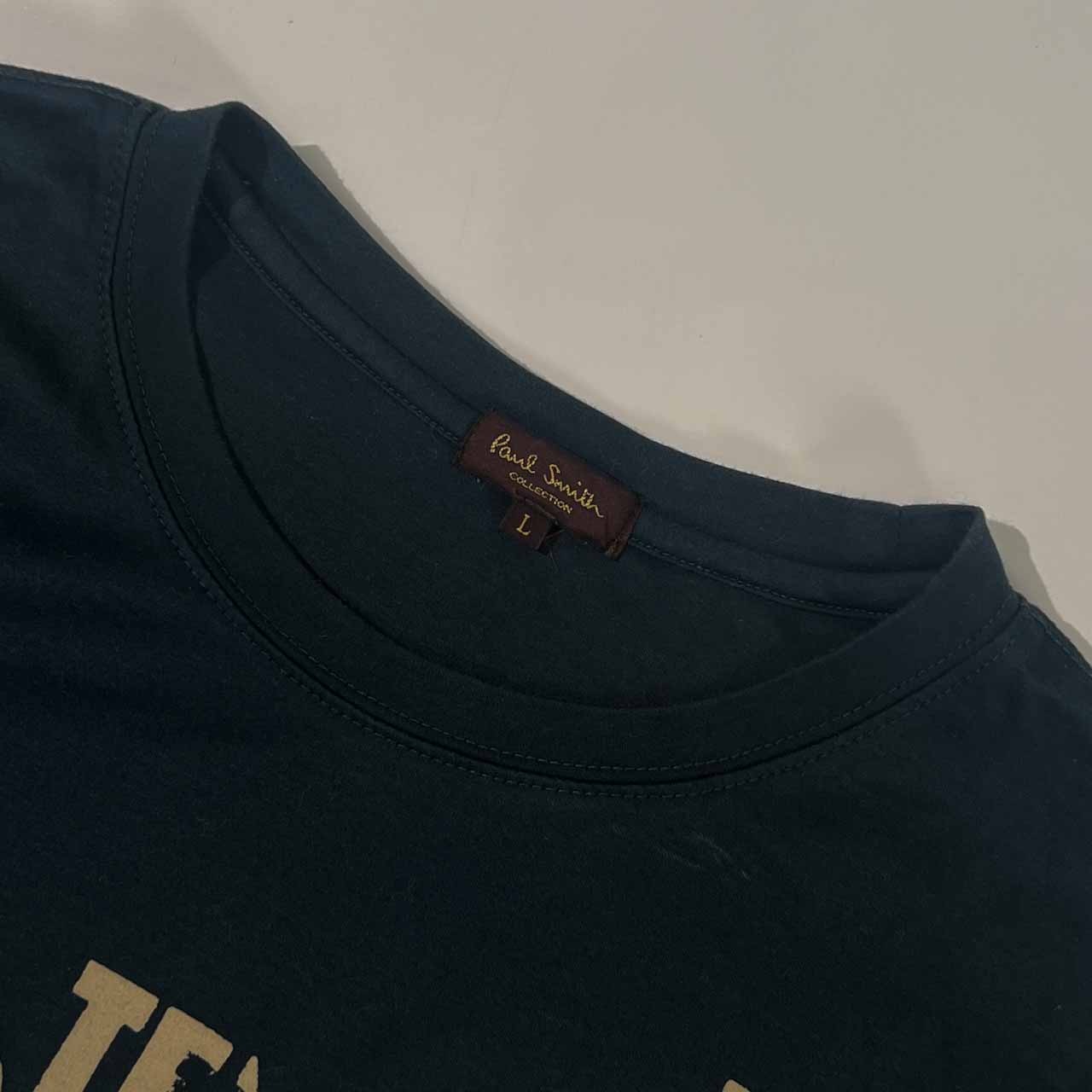 Paul Smith COLLECTION ポールスミス 英字デザイン 半袖 Tシャツ L/モスグリーン系 メンズ