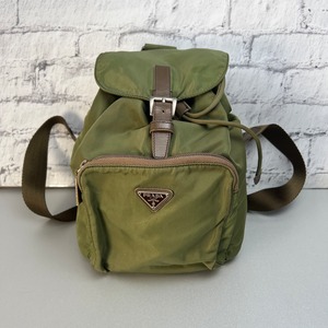 PRADA プラダ  三角プレート ナイロン バックパック・リュック グリーン A-9809