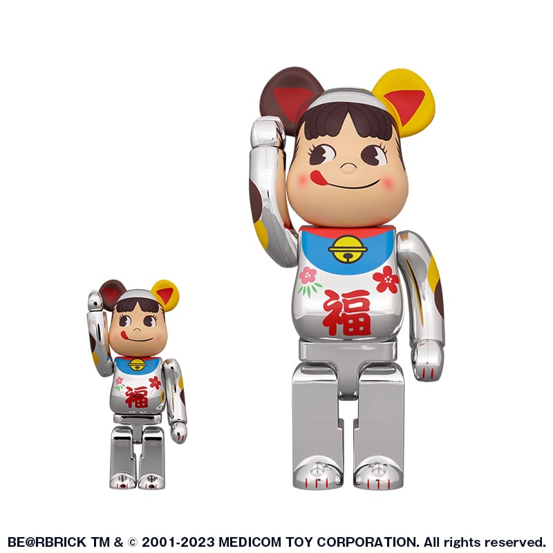 BE@RBRICK 招き猫 ペコちゃん 福 100％ ＆ 400％ ベアブリック