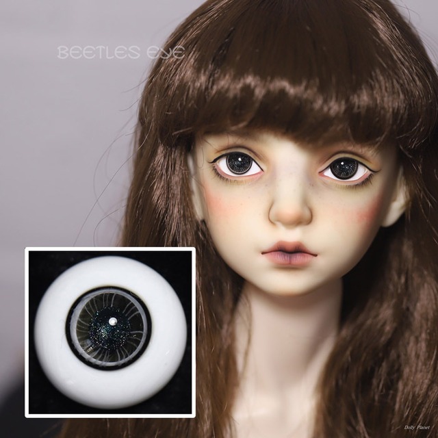 ドール用グラスアイ eye  グレーブラック系 きらめき輝くタイプ  H-43 14mm/16mmサイズ人形用 球体関節人形用/Dolly Planet 