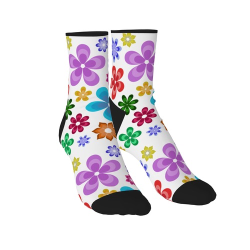 （レディース）靴下花柄パターン