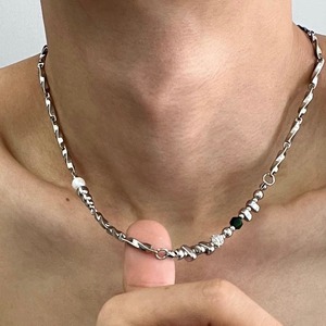 シルバーストーンネックレス【OMA92】