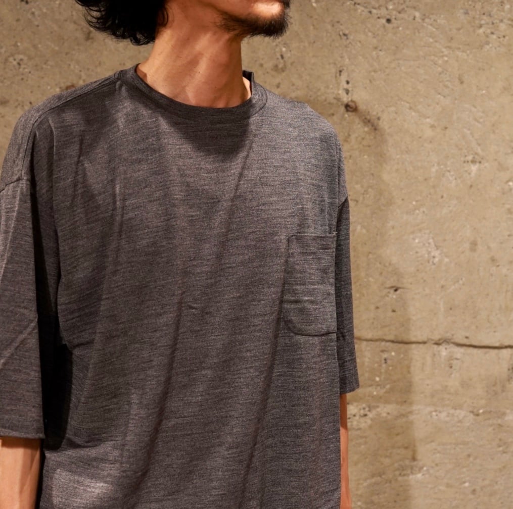 【新品未使用】comoli 23ss サマーウール天竺Tシャツ gray 3