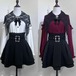 量産型♡全2カラー　リボン付きオフショルブラウス＆スカートセット　set6★
